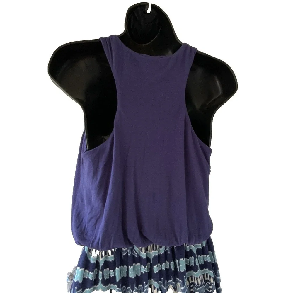 Pink Republic Maxi Dress S Purple Navy White Geometric Sleeveless Long Women